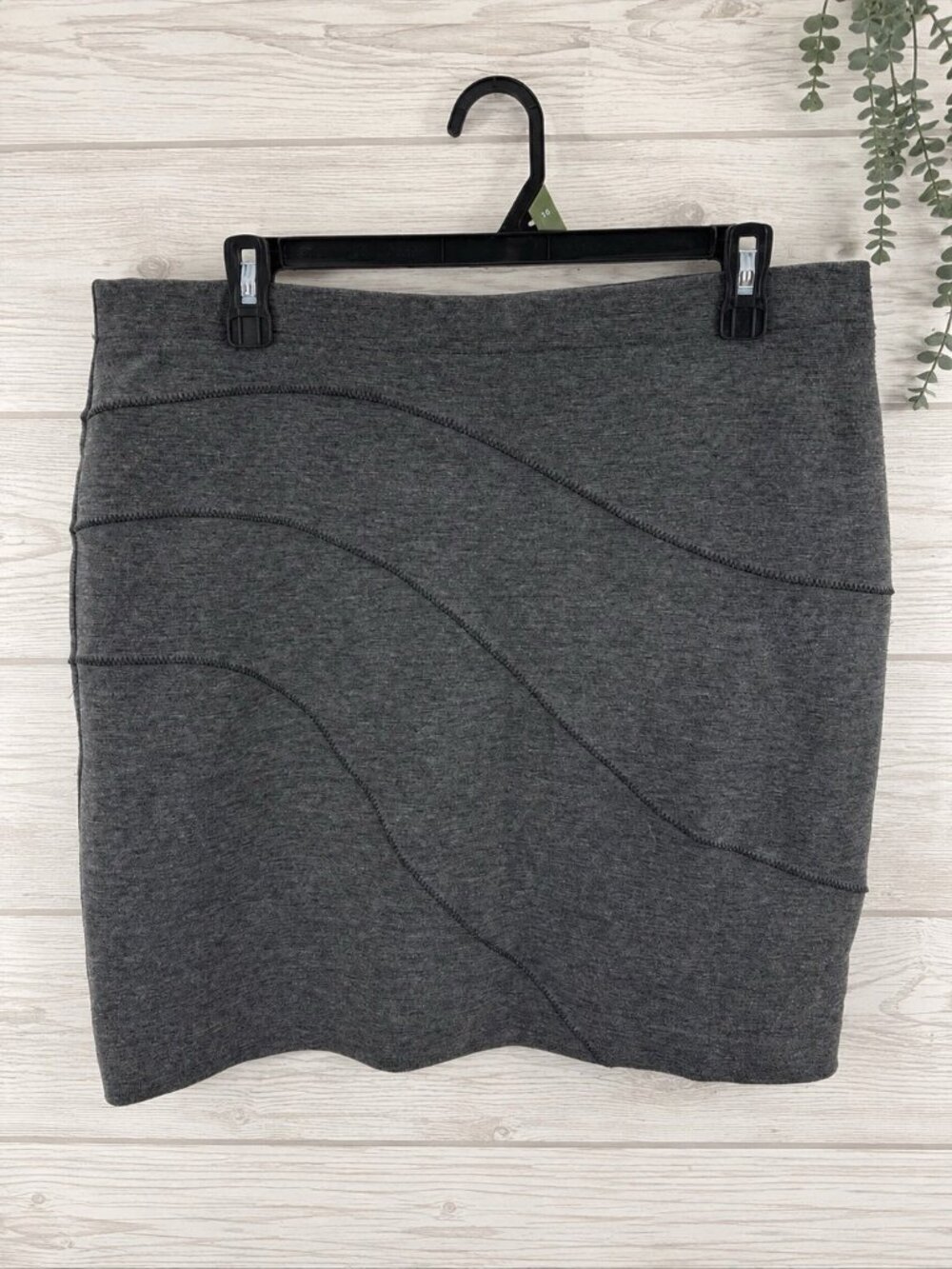 Simply Vera Vera Wang Womens Large Gray Knit Mini Pencil Skirt Stretch Casual L
